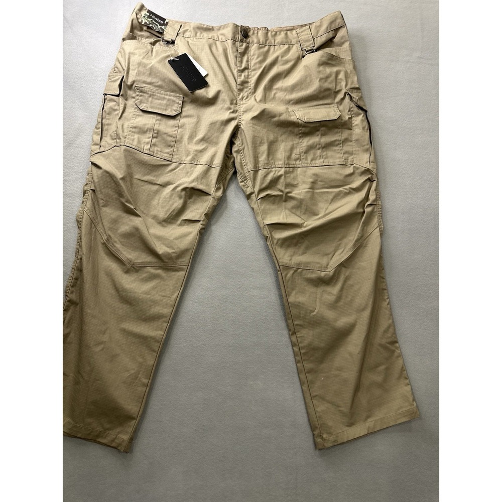 Hiwise Men Ripstop Tactical Pants Water-Resistant Stretch Cargo Pant Beige 46/30